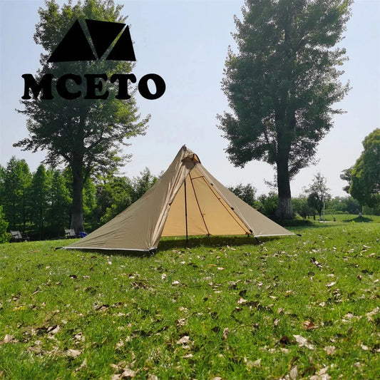 Waterproof Camping Tents Ultralight Double Tiers Rodless Pyramid Tent Single One Person 4 Season All Weather for Hunting Hiking