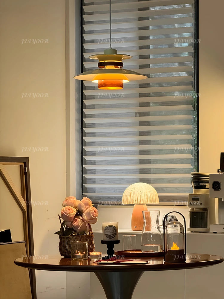 Modern LED Lights For Home Decoration Living Room Dining Room Pendant Light Walnut painted bar counter, single lighting fixture