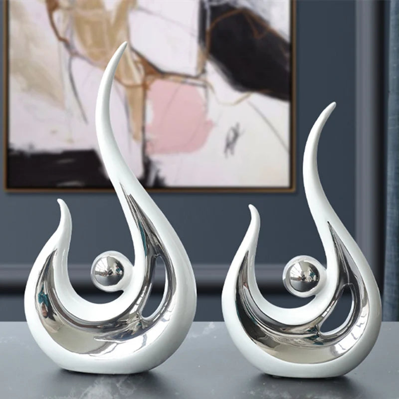 Ceramic Sculptures Ornaments Home Modern Decoration Abstract Statue Room Art Decor Luxury Porcelain Figurine Table Accessories