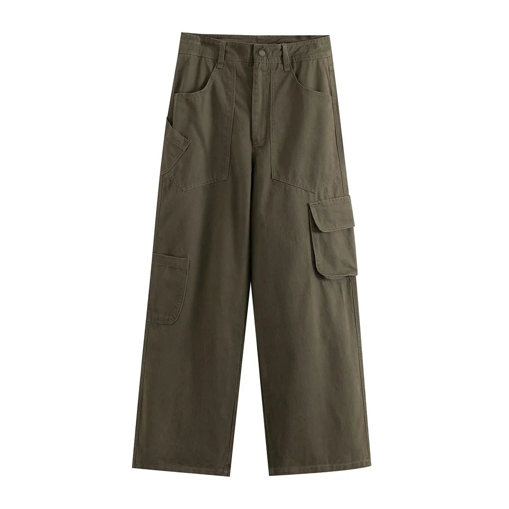 2025 new women's clothing with European and American style casual and elegant design avant-garde and retro work pants