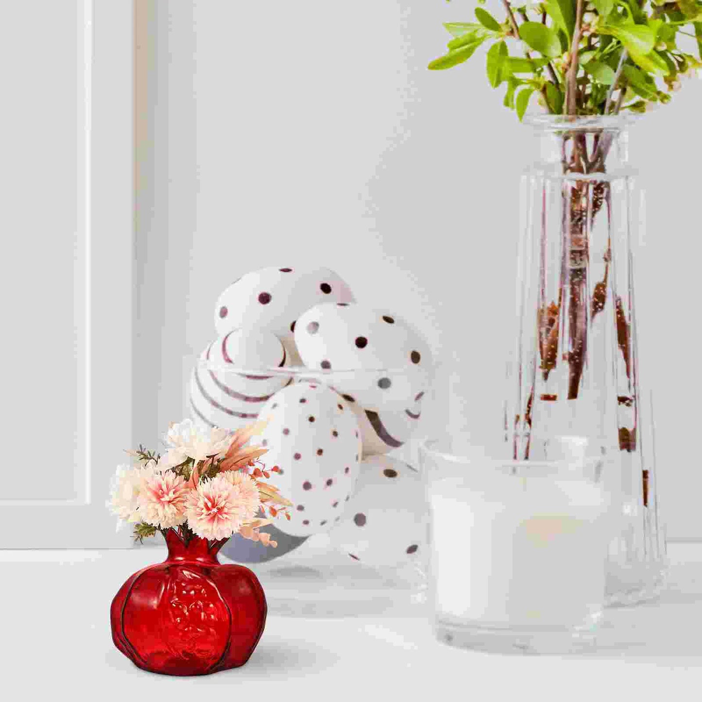 Pomegranate Shaped Glass Vase Creative Flower Arrangement Vase Hydroponic Planter Vases For Home Decor Vases Plants Container