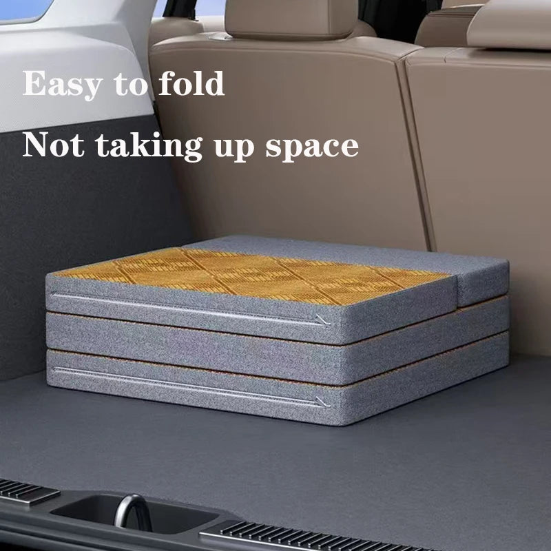 Car Travel Bed Folding Bed Non Inflatable Camping Bed Office Rest Mat With Pillow Car Rear Sleeping Pad Folding Extension Board