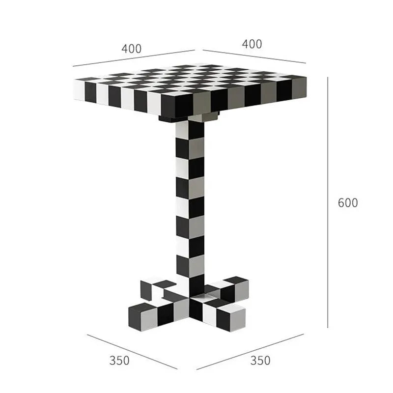 Small Square Chess Table, Checker Board, Sofa Side Coffee Table, Living Room Furniture, Modern and Affordable Luxury