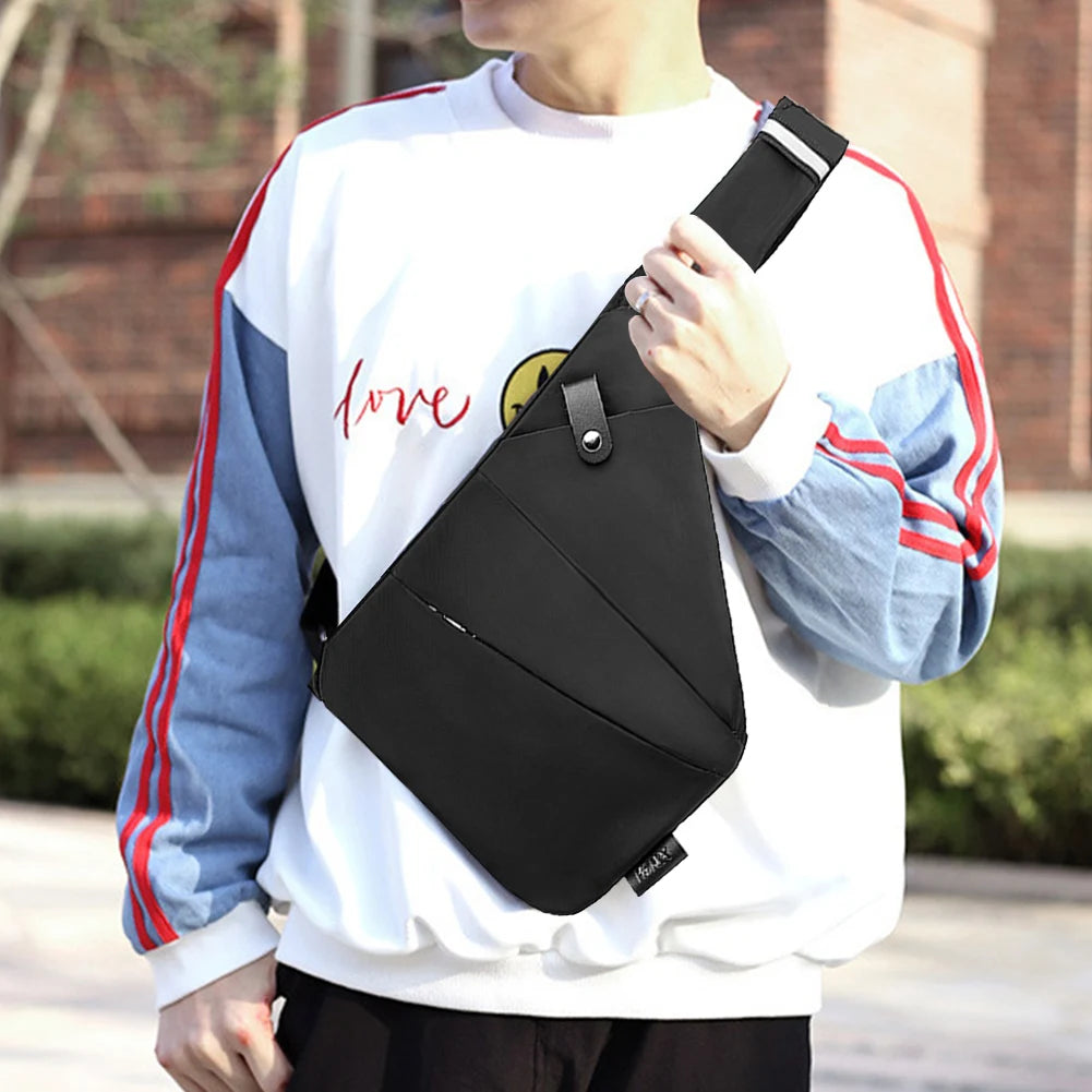 Mens Fashion Chest Bag Travel Crossbody Bag Large Capacity Simple Sling Bag Anti Theft Bag Ergonomic Mini Shoulder Bag