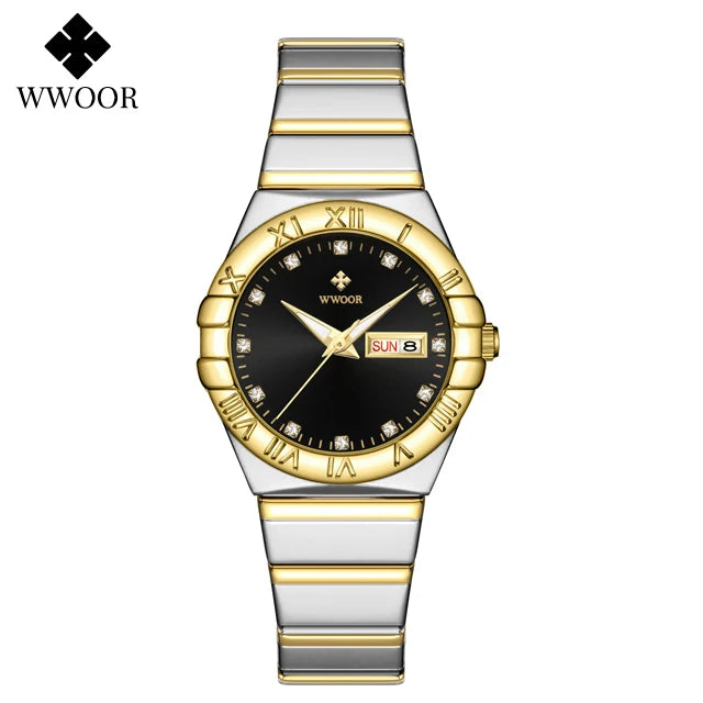 WWOOR New Elegant Watch For Women Diamonds Female Clock Luxury Brand Small Watch Dress Ladies Quartz Wristwatch Relogio Feminino