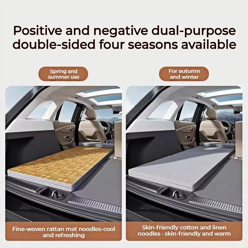 Car Travel Bed Folding Bed Non Inflatable Camping Bed Office Rest Mat With Pillow Car Rear Sleeping Pad Folding Extension Board