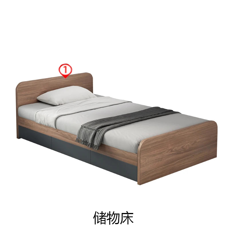 European Wood Bed Frame Headboard Platform Under Storage Queen Bed Frame Twin King Size Modern Cama De Casal Bedroom Furniture