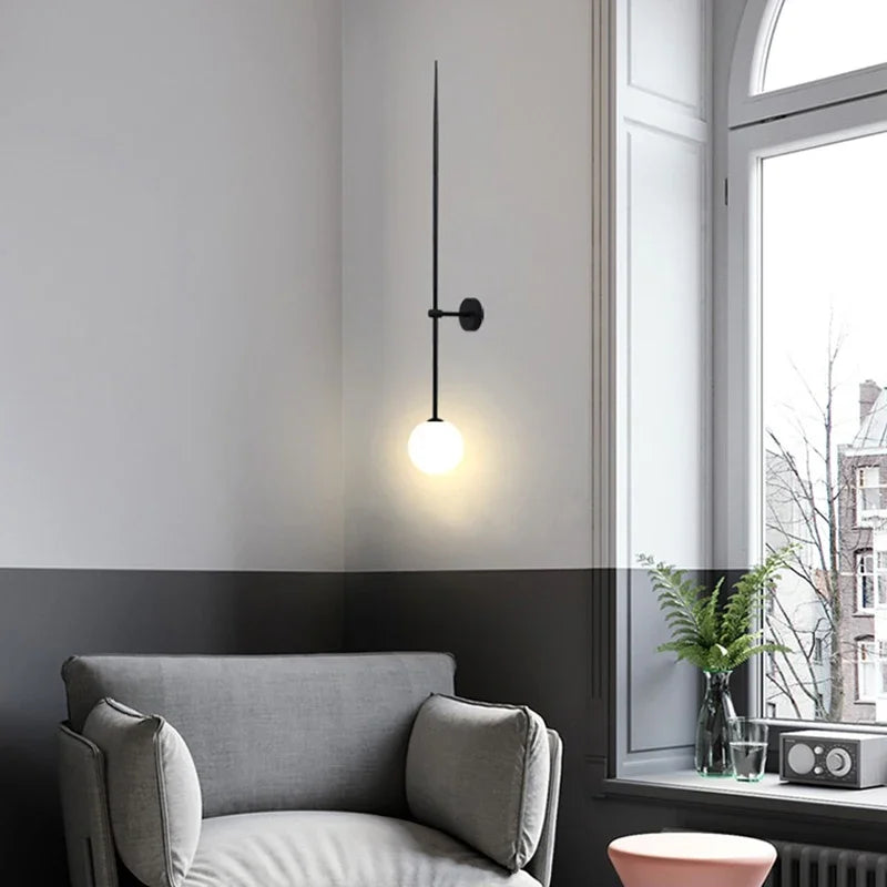 Home Decoration Wall Lights for Living Room Bedroom Glass Lampshade Modern Background Led Bedside Stairs Nordic Wall Lamps