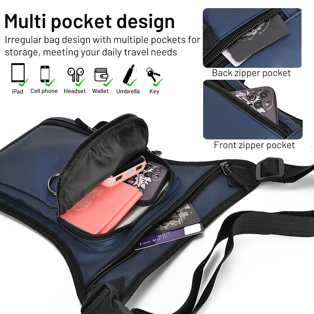 Men Drop Leg Bag Waist Bag for Men Fanny Pack Phone Purse Motorcycle Riding Shoulder Crossbody Thigh Male Hip Belt Waist Bags