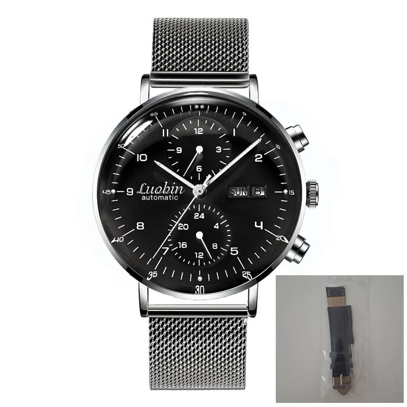 2022 New Mens Fashion Mechanical Watches Business Automatic Wristwatch Stainless Steel Luminous Designer Clock Reojes De Hombre