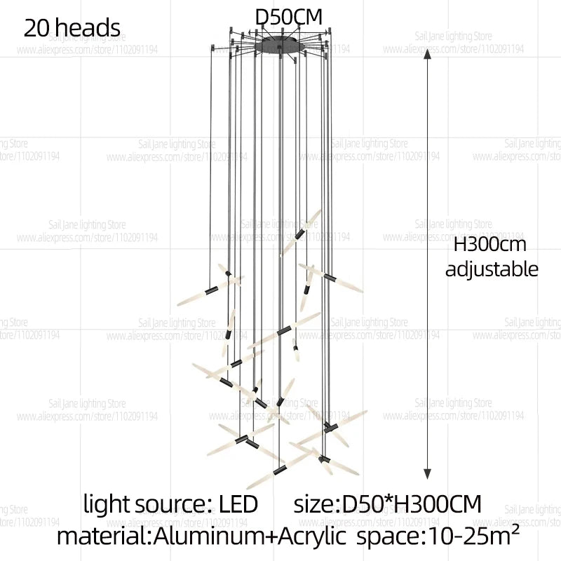 Led Chandelier Modern Dining Room Lamps Home Interior Lighting Designer Living Room Pendent Lamp Creative Staircase Lighting