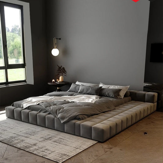 Japanese European Bed Double Frame Luxury Beauty French Aesthetics Beds Minimalist Wedding Princess Wood Muebles Furniture