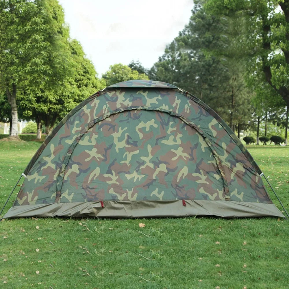 Camping Tent Camouflage Tent Single Layer Outdoor Portable Camouflage Summer Tent For Outdoor Camping Traveling Tents Hiking