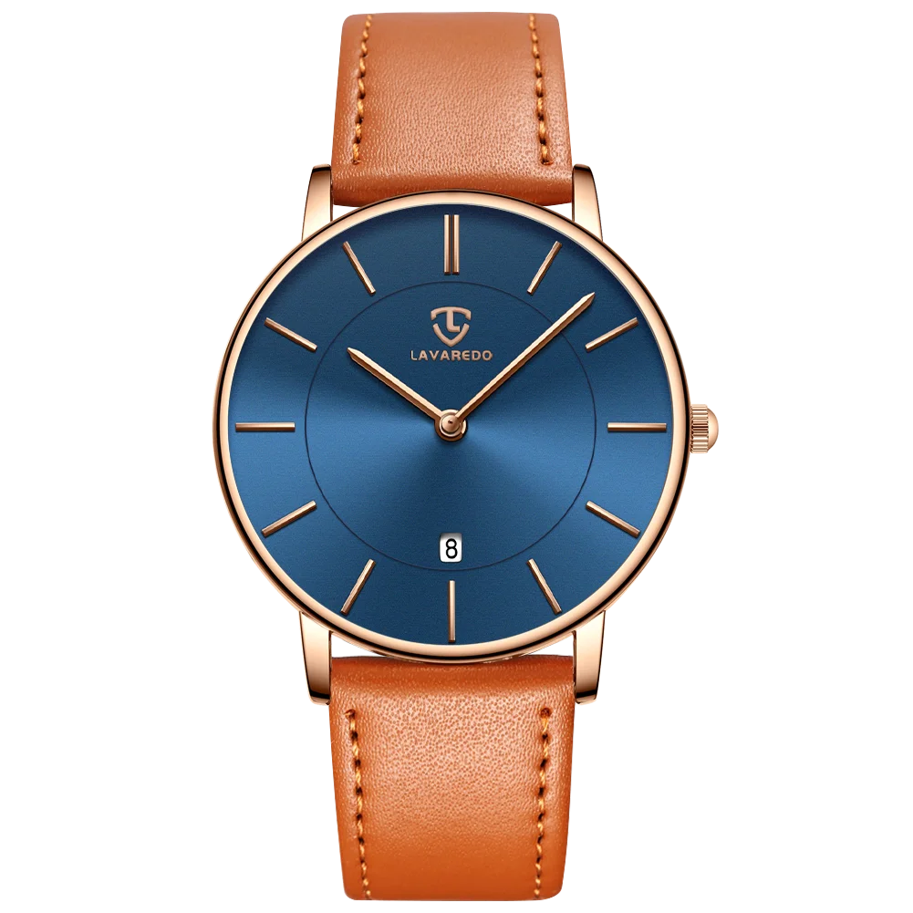 Mens Watches, Minimalist Fashion Simple Wrist Watch for Men Analog Date with Leather Strap