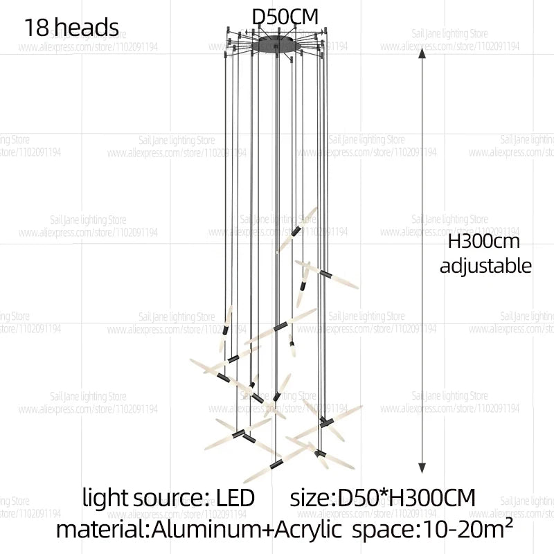 Led Chandelier Modern Dining Room Lamps Home Interior Lighting Designer Living Room Pendent Lamp Creative Staircase Lighting