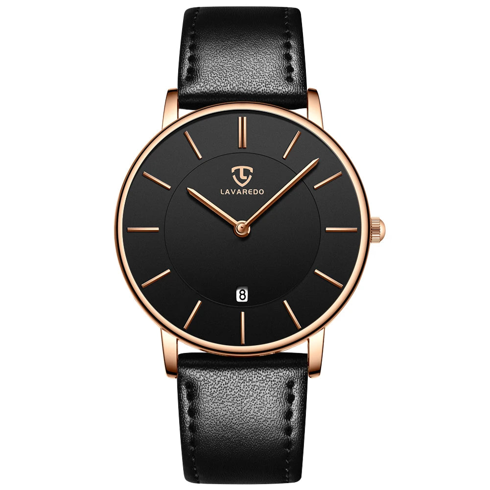 Mens Watches, Minimalist Fashion Simple Wrist Watch for Men Analog Date with Leather Strap