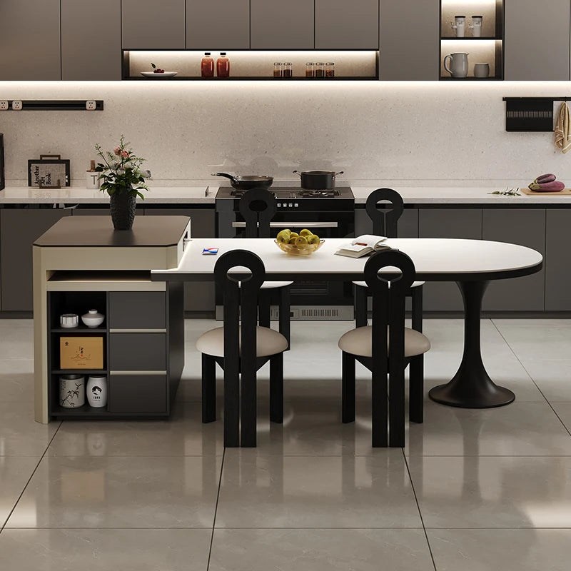 Functional Luxury Dining Tables White Storage Nordic Kitchen Dining Tables Extendable Modern Mesas De Jantar Home Furniture