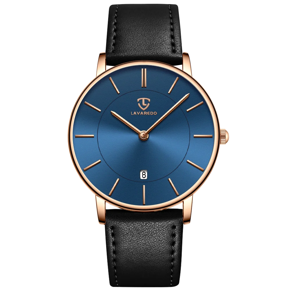 Mens Watches, Minimalist Fashion Simple Wrist Watch for Men Analog Date with Leather Strap