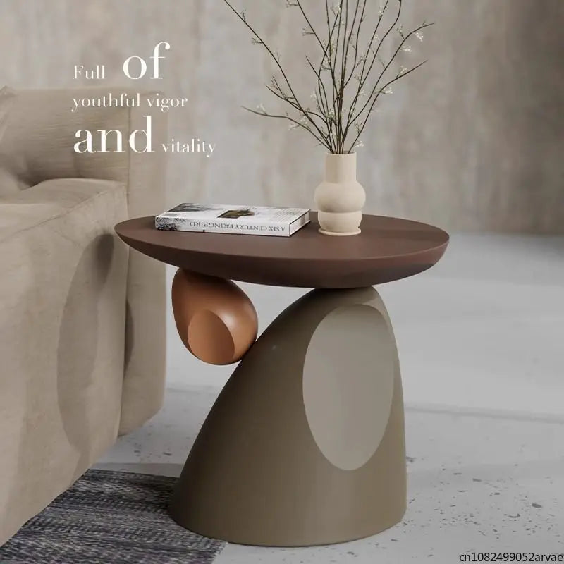 Cream-style Living Room Floor-standing Large Ornaments, Stacked Stone Coffee Table Next To The Sofa, Home Furniture Decoration