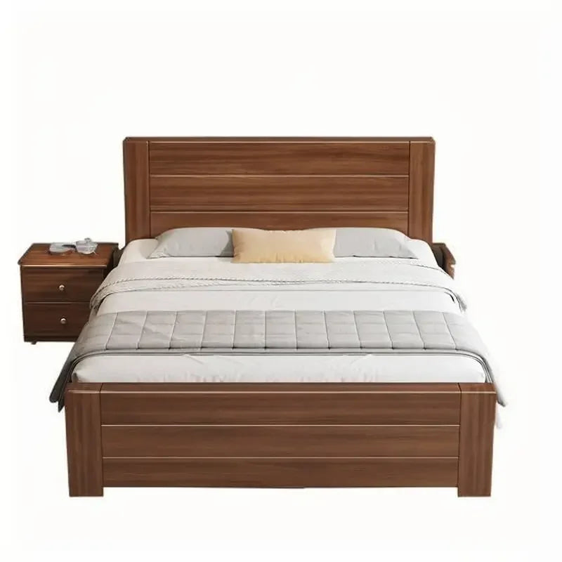 Wooden Cheap Storage Bed Bedroom Elegant Pretty Luxury Full Size Frame Bed Bases Queen Home Cama Box Casal House Accessories