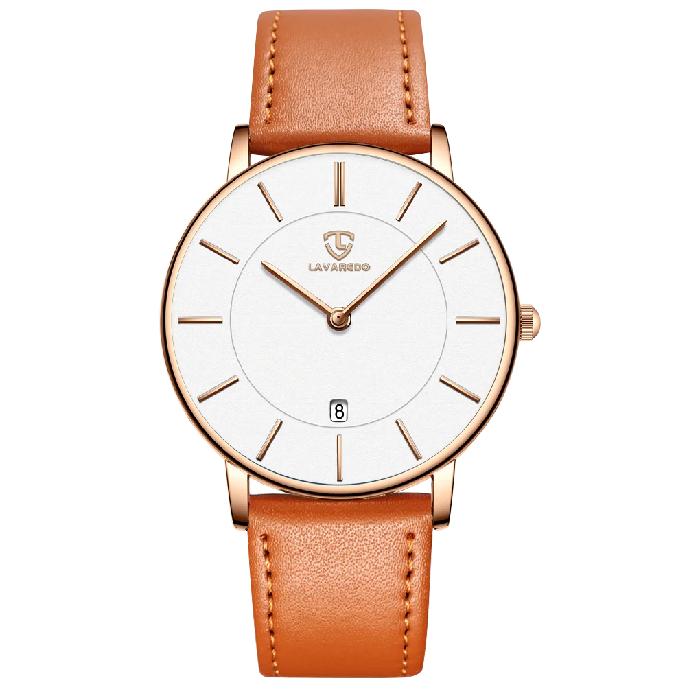 Mens Watches, Minimalist Fashion Simple Wrist Watch for Men Analog Date with Leather Strap