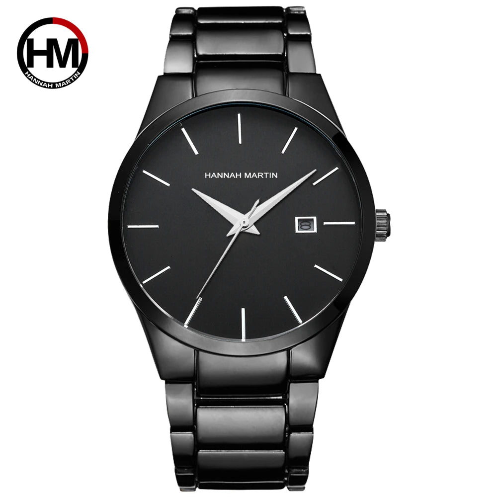 Mens Watch Top Brand Original Sports Quartz Black Mens Watch All Steel Waterproof Classic Business Fashion Calendar Wristatches