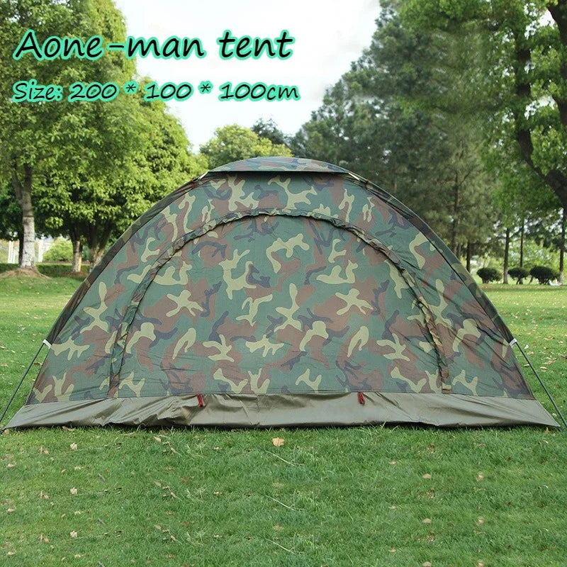 Camping Tent Camouflage Tent Single Layer Outdoor Portable Camouflage Summer Tent For Outdoor Camping Traveling Tents Hiking