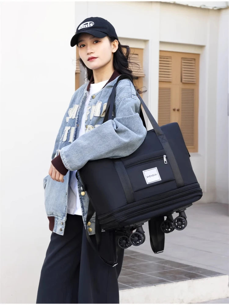 Travel Bag Backpack Large Capacity Disassembly Universal Wheel Storage Bag Luggage  Portable Double-layer Checked Bag with Wheel