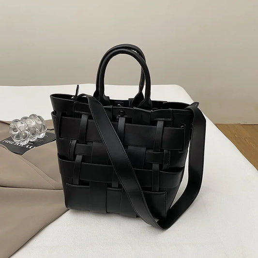 Woven Handbag for Women - Large Capacity, Stylish Tote with Elegant Look, Premium Single Shoulder & Crossbody Bag for Commuters