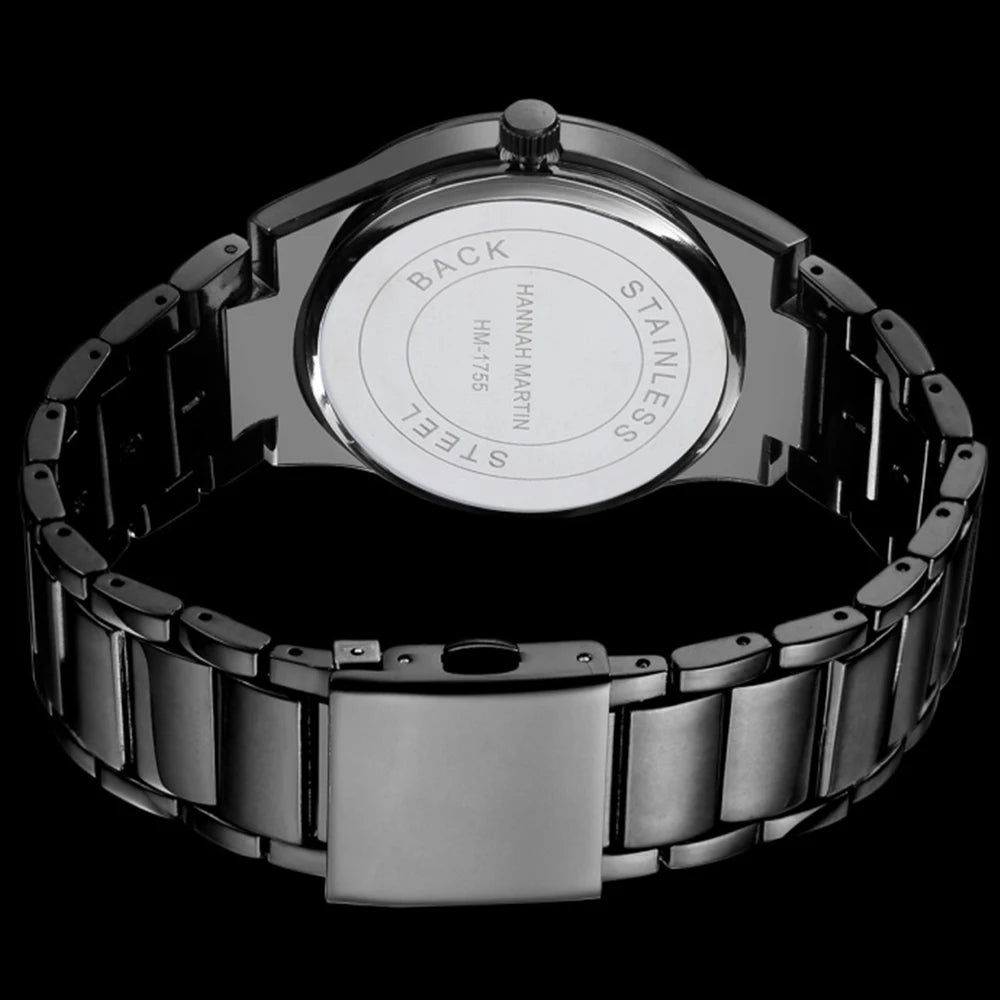 Mens Watch Top Brand Original Sports Quartz Black Mens Watch All Steel Waterproof Classic Business Fashion Calendar Wristatches
