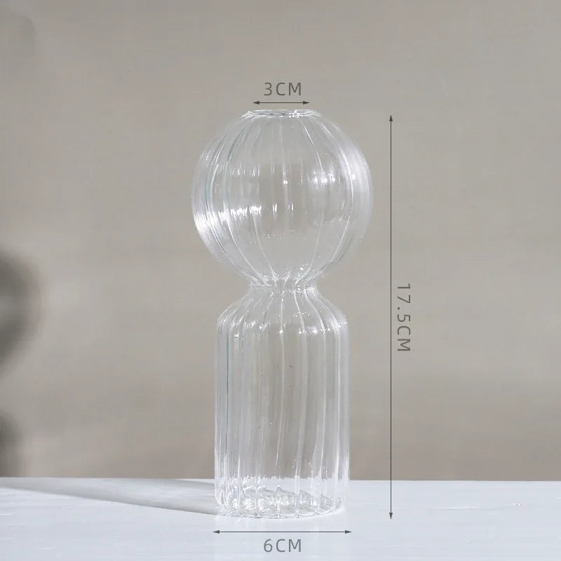 Transparent Vase Modern Home Decor Vase Decoration Home Wedding Clear Glass Vase Nordic Vases Set Hydroponic Vase
