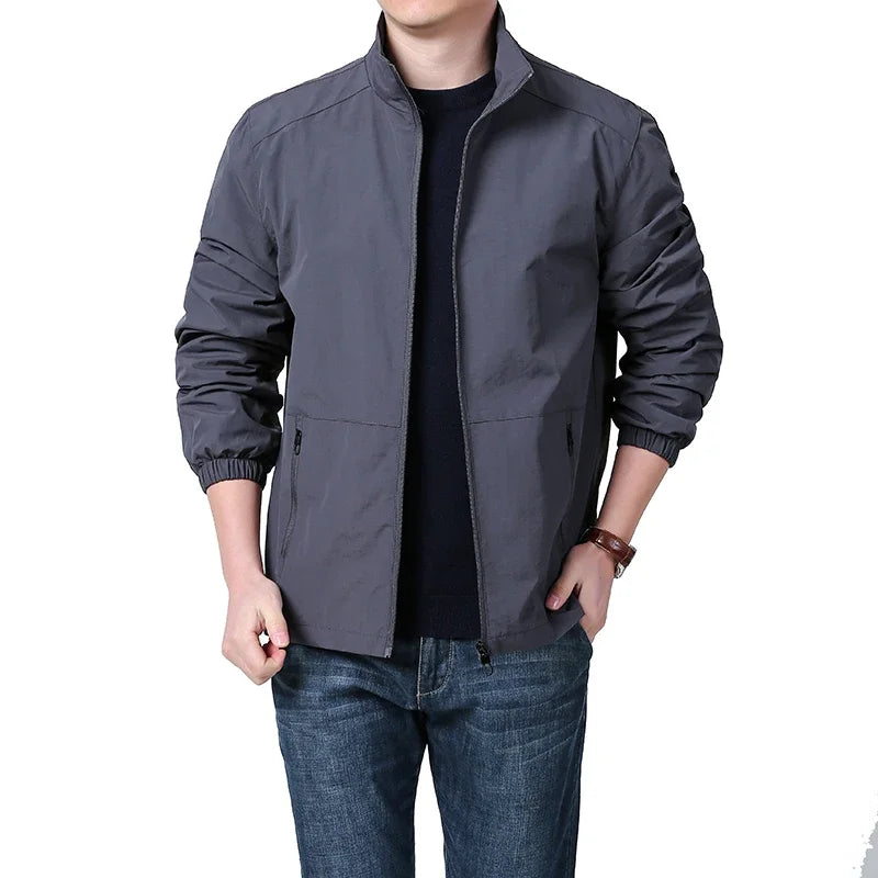 Male Outwear Brand Clothing Men Bomber Jacket Thin Slim Long Sleeve Baseball Jackets Mens Windbreaker Zipper Windbreaker Jacket