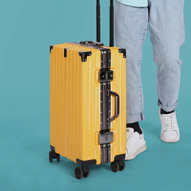 20/24/26/28 inch Trolley Luggage Aluminum Frame Rolling Luggage Case Travel Suitcase on Wheels Combination Lock Carry on Luggage