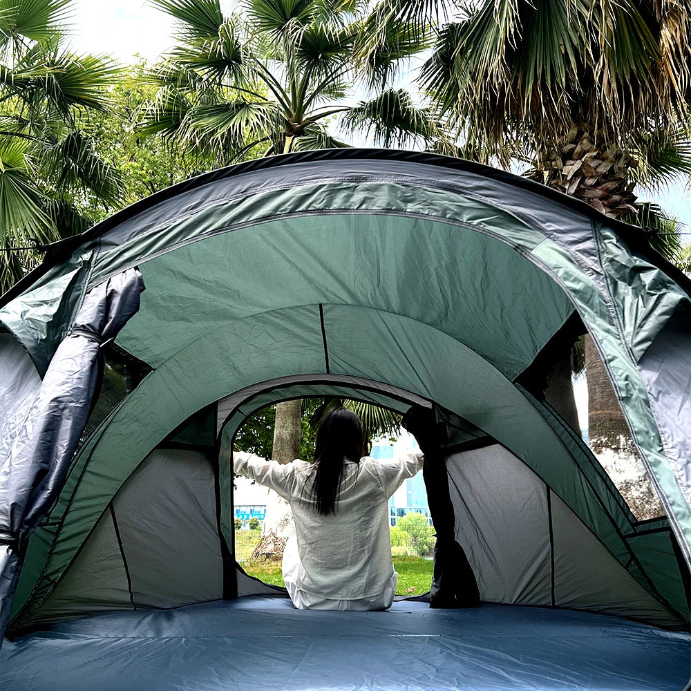 A camping tent, family travel tent that can accommodate 3-4 people, portable outdoor rainproof tent, perfect for camping hiking