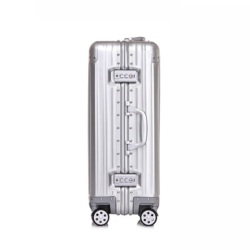 100% Aluminium Suitcase Hot Sale 20/30 Inch Rolling Luggage Trolley Case Metal Suitcase Travel Luggage Cabin Carry on Suitcases