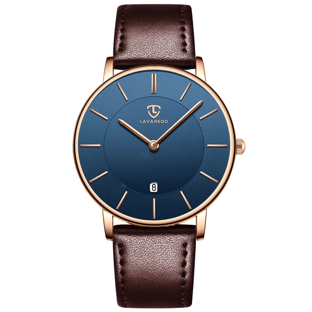 Mens Watches, Minimalist Fashion Simple Wrist Watch for Men Analog Date with Leather Strap