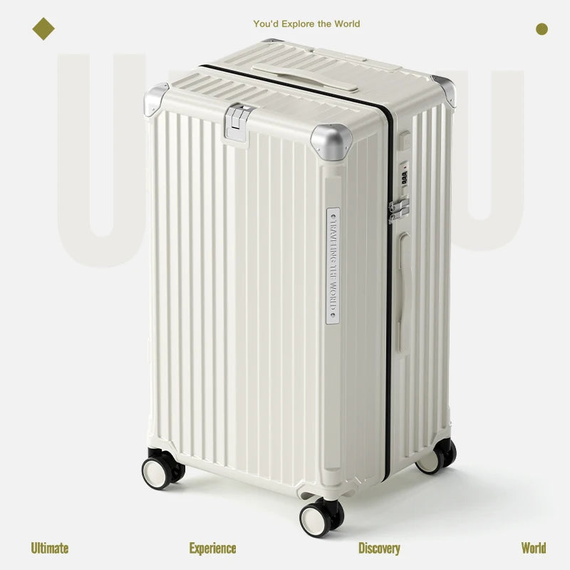 Hard Shell Carry-On Suitcase Rolling Travel Luggage with Spinner Wheels 20 24 26 28 30 Inch Large Capacity Durable Luggage