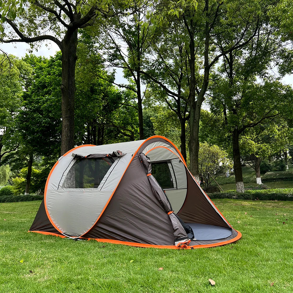 A camping tent, family travel tent that can accommodate 3-4 people, portable outdoor rainproof tent, perfect for camping hiking