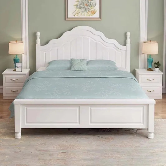 European Queen Double Bed Tall Platform Pretty Modern Solid Wood Bedroom Bed Frame Bases Luxury Camas Matrimoniales Furniture