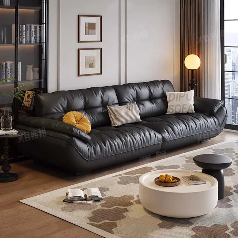 Sectional Living Room Sofa Genuine Leather Comfortable Lounge Sofa Luxury Minimalist Divano Soggiorno Di Lusso Room Decor