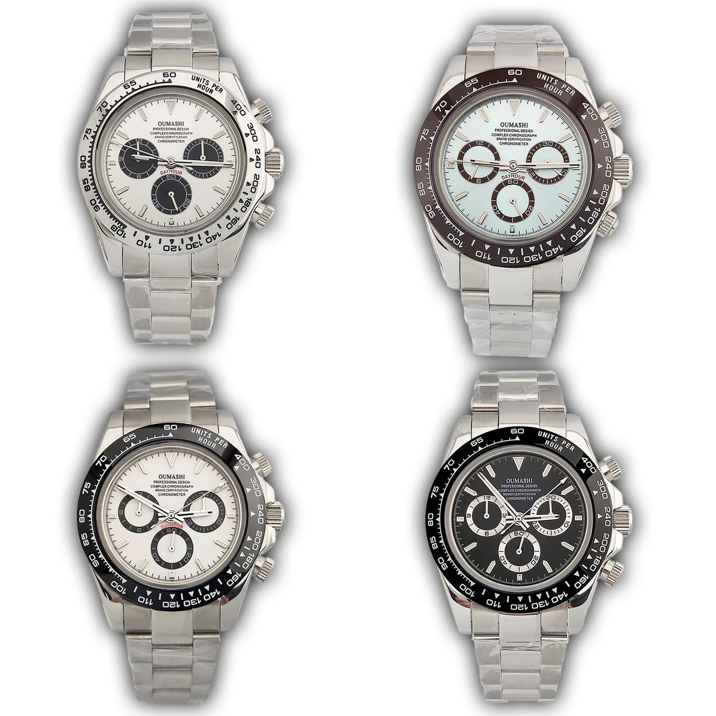 Watches for Men 39.5mm Business Luxury Silver 4130 watch Chronograph Luminous Waterproof 4613 movement Men's Watch