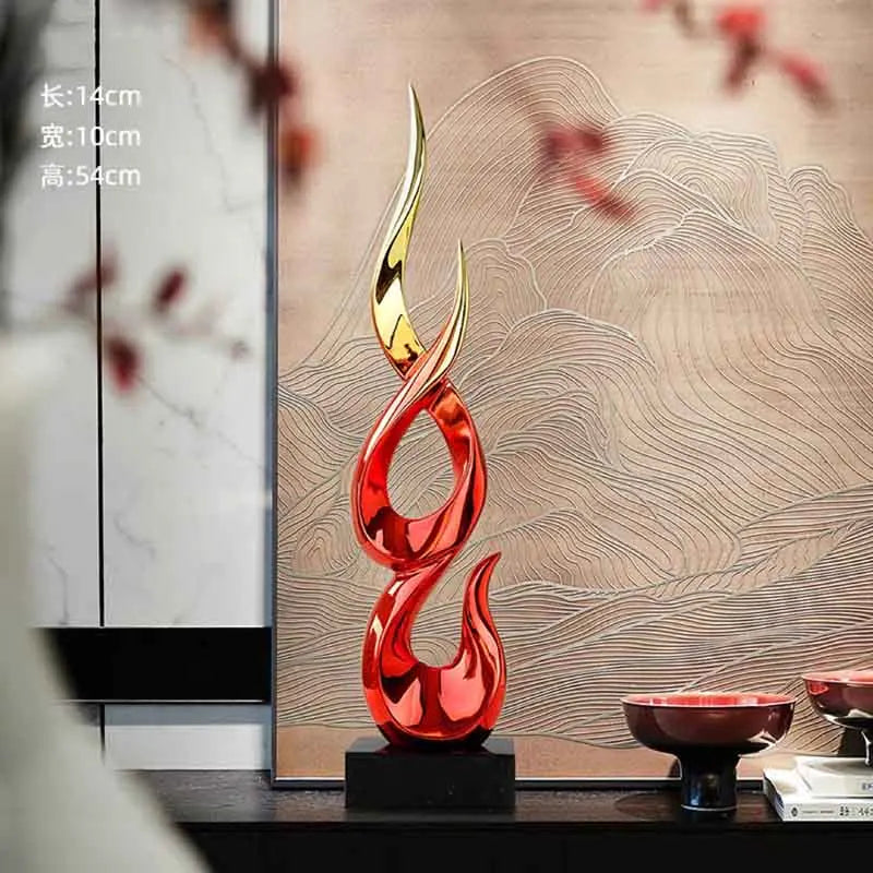Abstract Resin Sculpture for Living Room, TV Cabinet Office Desktop Decoration, Home Artwork Statue, Creative Luxury Crafts Gift