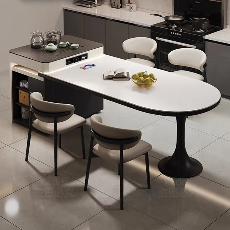Functional Luxury Dining Tables White Storage Nordic Kitchen Dining Tables Extendable Modern Mesas De Jantar Home Furniture