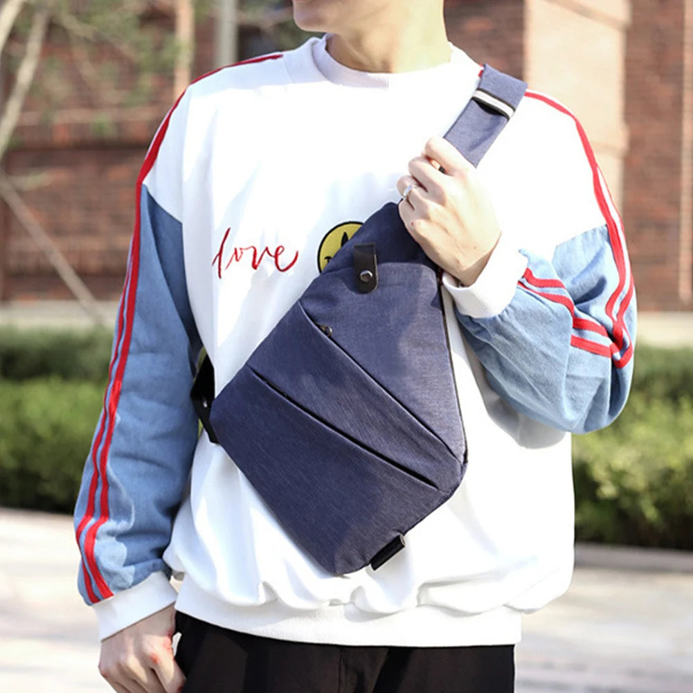 Mens Fashion Chest Bag Travel Crossbody Bag Large Capacity Simple Sling Bag Anti Theft Bag Ergonomic Mini Shoulder Bag