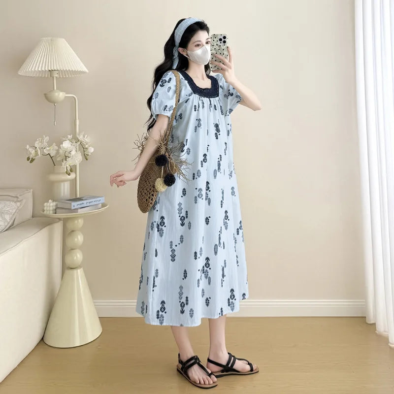Pregnant Women's Clothing 2025 New Summer Thin Style High-end Mid Length Dress