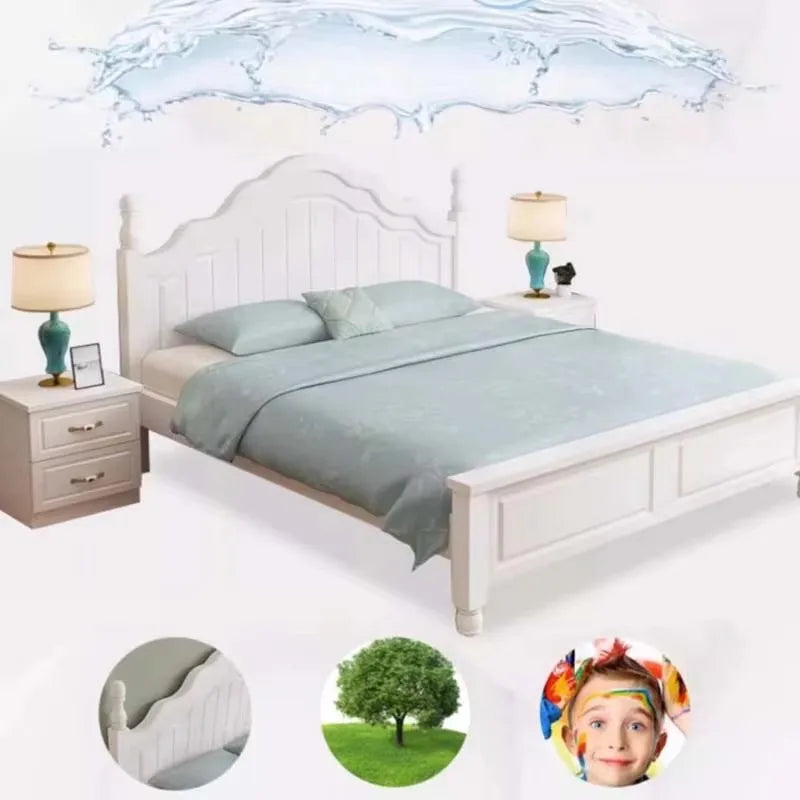 European Queen Double Bed Tall Platform Pretty Modern Solid Wood Bedroom Bed Frame Bases Luxury Camas Matrimoniales Furniture