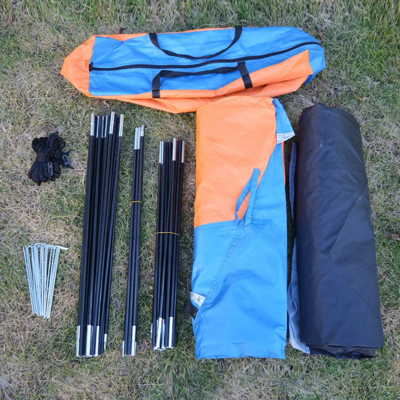 Outdoor Camping Tent 4-6 Person Large Tent Sun Protection Waterproof Sunshield Double Layer Portable Hiking Climbing Picnic Tent