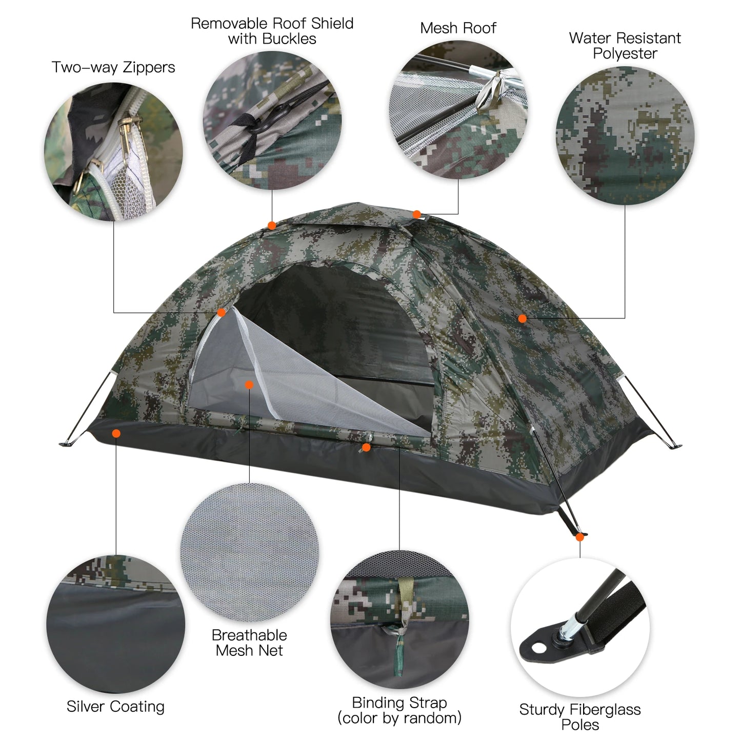 Garden Tent Portable Tent  Camping Tent Single Layer Portable Tent Anti-UV Coating UPF 30+ for Outdoor Beach Fishing