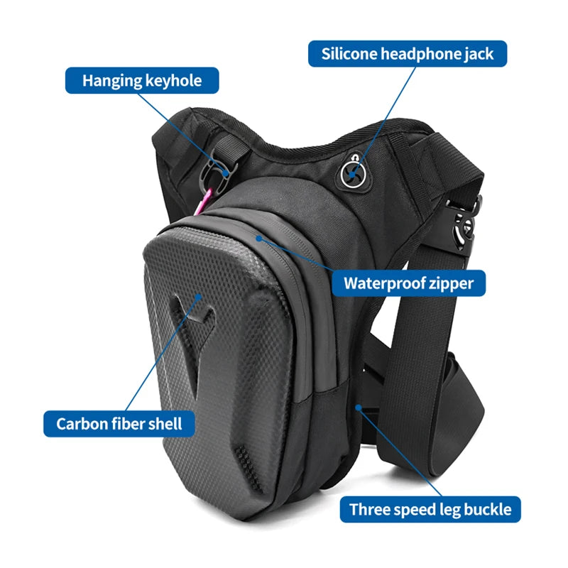 Motorcycle Drop Leg Bag For Men Women Ride Cycling Casual Waist Bag Fanny Pack Travel Hiking Climbing Outdoor Pocket Waterproof