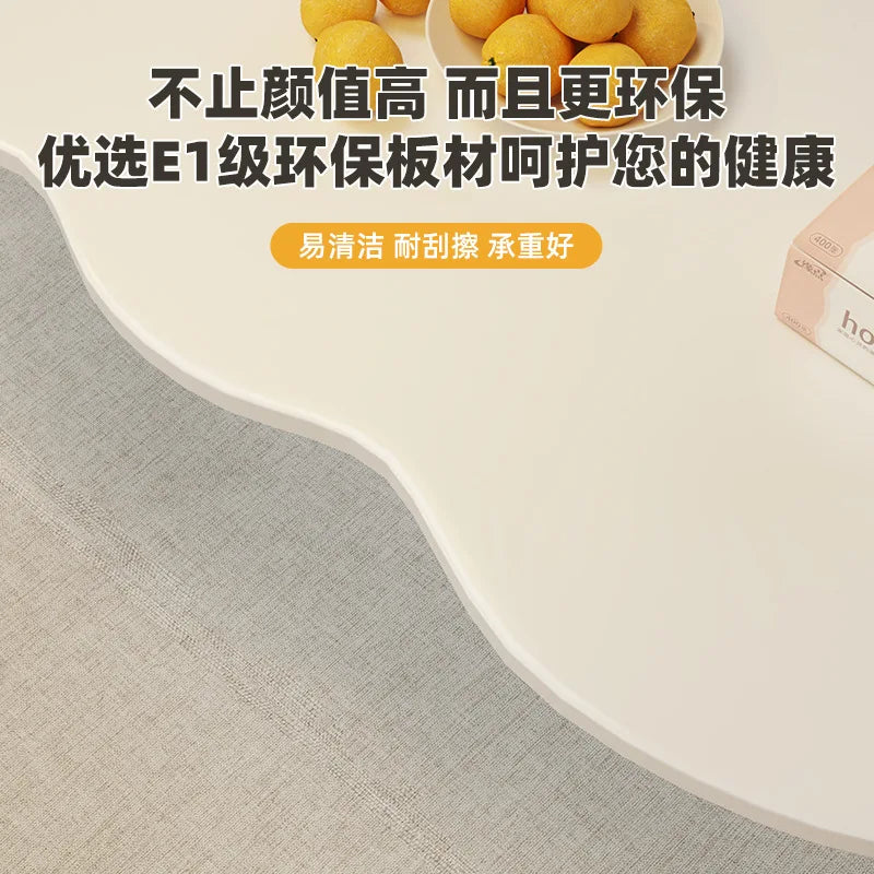 Formwell 80*40cm top Peanut-Shaped Coffee Table Sofa Table Accent Table for Living Room easy assembling solid wood legs